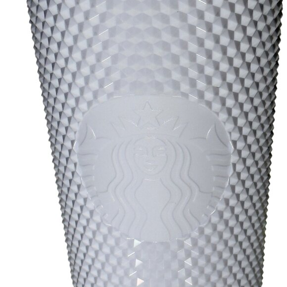 Starbucks White Textured Tumbler With Lid & Straw 24 Oz Plastic - Picture 7 of 10